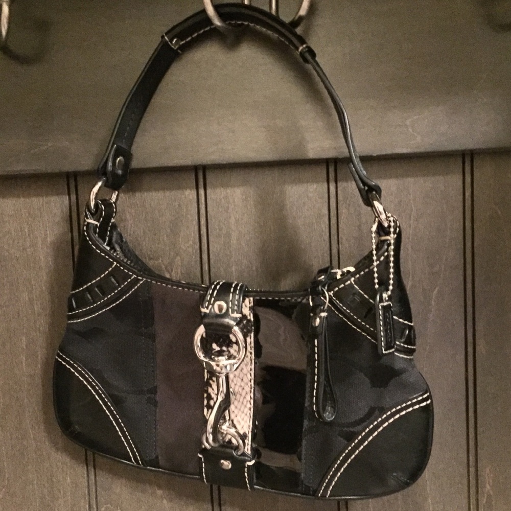 Coach Hampton Signature Python Stripe Purse